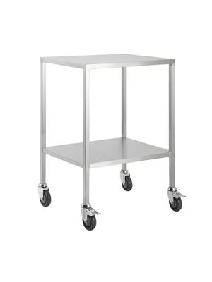 Stainless Steel Trolley Lockable Castors No Draws 50cm x 50cm x 90cm - Each