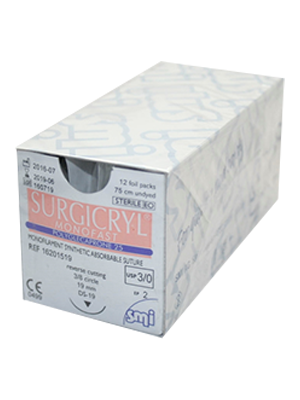 Surgicryl® Monofast Absorbable Sutures 3/0 9mm 75cm - Box/12
