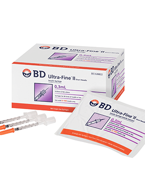 BD Ultra-Fine™️ II Insulin Syringe 0.3mL 31G x 8mm – Box/500