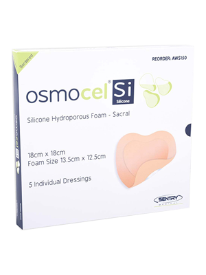 Osmocel® Si Silicone Hydroporous Sacral Dressing 18x18cm - Box/5