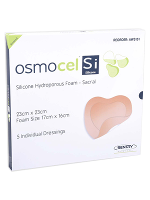 Osmocel® Si Silicone Hydroporous Sacral Dressing 23 X 23cm- Box/5