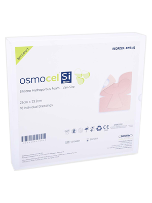 Osmocel® Si Silicone Hydroporous Vari-Site Dressing 23x23.2cm Box/10