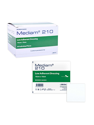 Mediam® 210 Low-Adherent Dressing, Sterile 10x10cm - Box/50