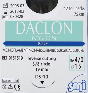 DACLON 5/0 NYLON 16mm 75cm 12s