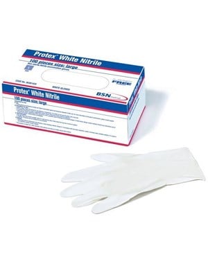 GLOVES WHITE NITRILE SML - Box/100