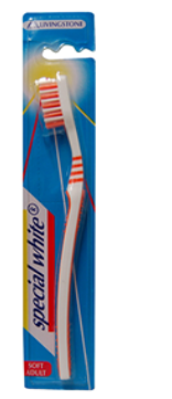 Livingstone Toothbrush Adult White Adult Soft Orange