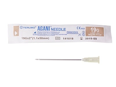 Terumo AGANI Hypodermic Needles  19G x 50mm (Beige) - Box/100