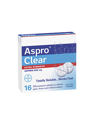 Aspro Clear® Extra Strength Soluble Tablets 500mg - Pk/16