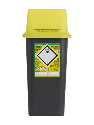 Sharps Container Yellow Lid 7L Vernacare Sharpsafe®, Each